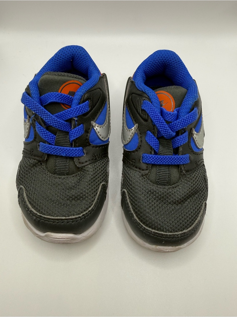 Nike Kids Black and Royal Blue Lace-Up Sneakers